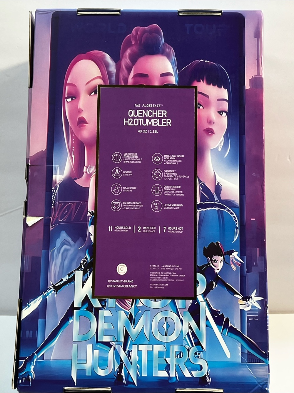 Customized Stanley x K-Pop Demon Hunters 40oz Quencher H2.0 Tumbler Cup purple - Picture 15 of 16